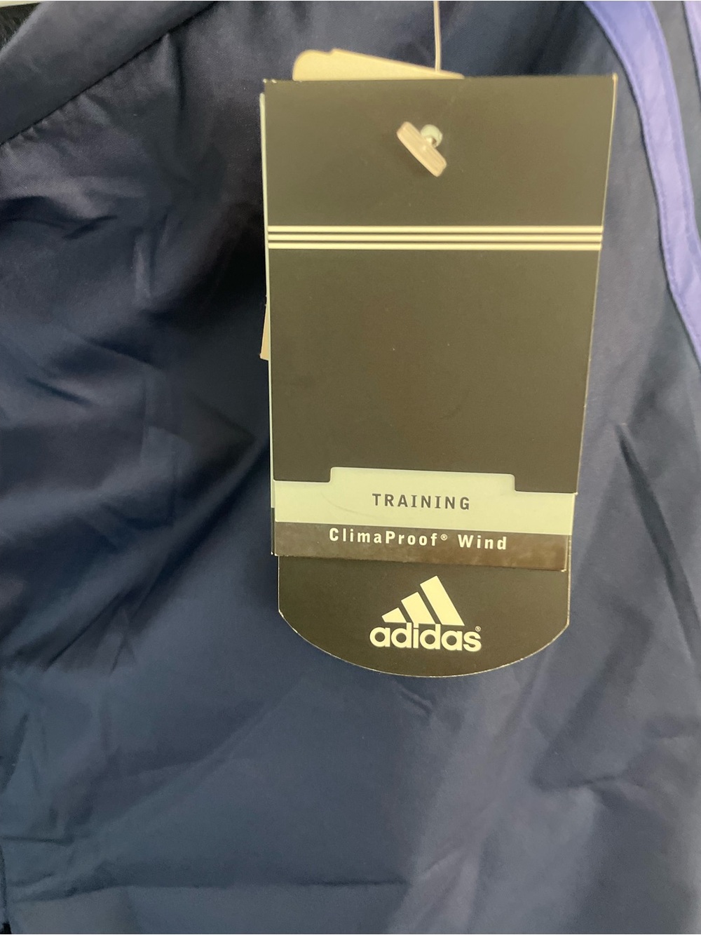 adidas Navy Track Pants with Purple Side Stripes - Picture 4 of 4